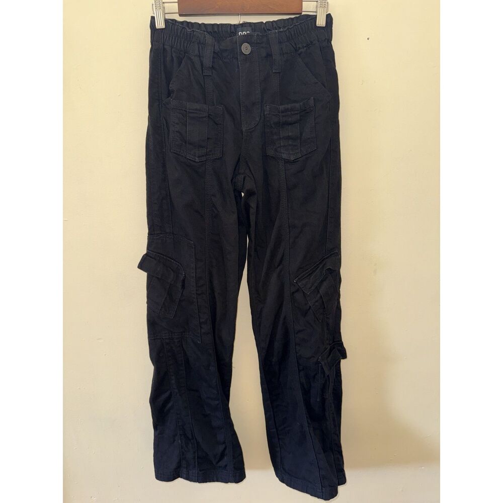 BDG Urban Outfitters High Rise Black Cargo Pants Size W24 Utility Gorpcore Baggy